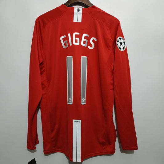 Giggs #11 |Manchester United Home 07/08 UCL Long Sleeve